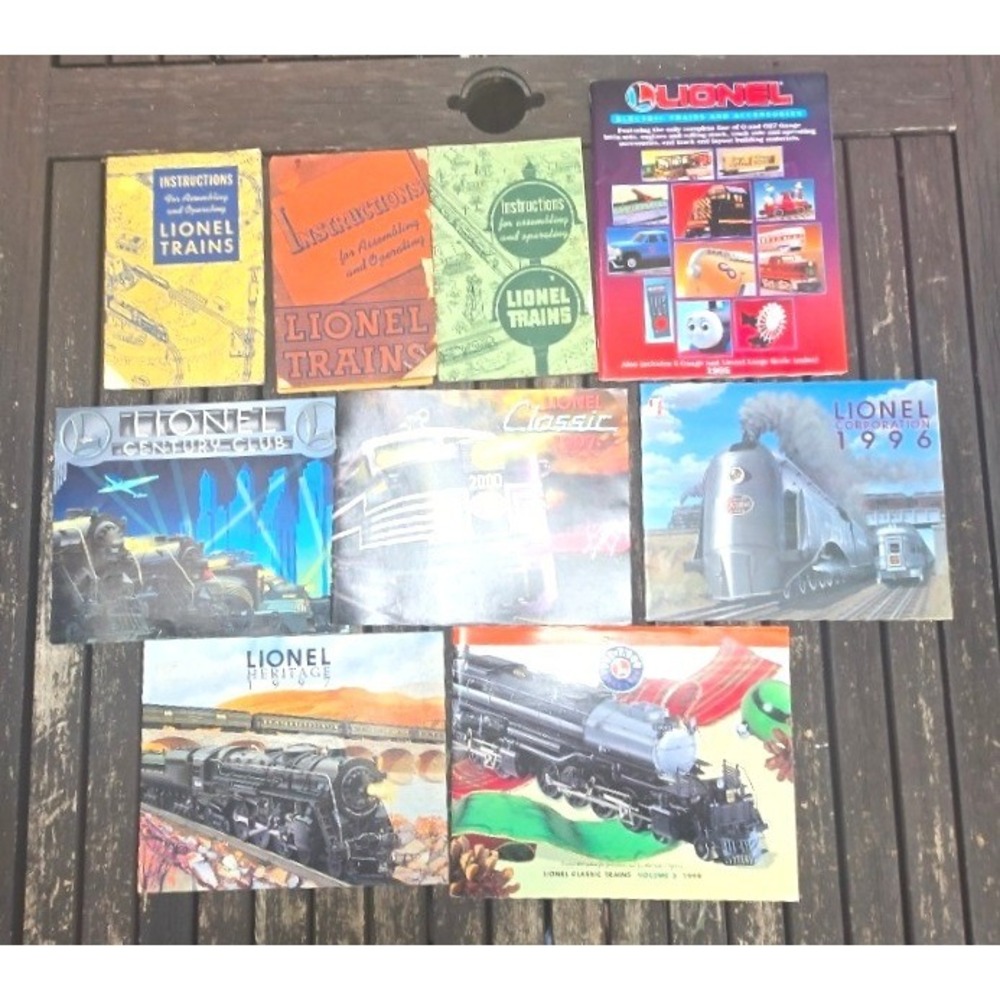 Vintage Lionel Train Catalogs & Instruction Booklets Lot (9 Pc, 1940s–1990s)